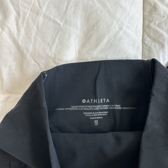 Athleta Salutation Stash Pocket II Cinch 7/8 Tight Black XS High Rise - Picture 6 of 10